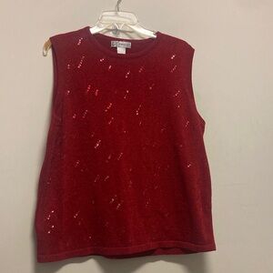 /DRESSBARN WOMAN/2 piece Sparkling Red Tank Top w/matching sweater
